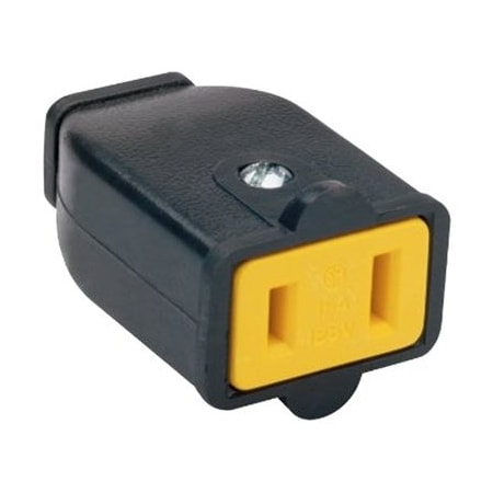 Pass & Seymour Straight Blade Connector, 1-15R, 15 A, 125V AC, 2 Pole, 2 Wire, Black SA155BKCC10